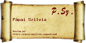 Pápai Szilvia névjegykártya