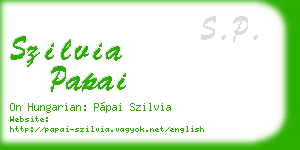 szilvia papai business card